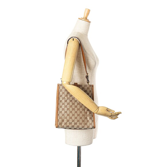 Auth Gucci Gg Brown Beige Canvas Fabric #169984G52B - Picture 13 of 14